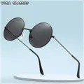 Lunettes de soleil rondes en métal pour hommes et femmes lunettes de soleil rétro vintage lunettes