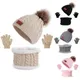 Ensemble de 3 pièces pour bébé chapeau gants écharpe bonnet en fourrure moufle pour filles et