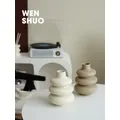 WENSHUO-Grand vase en céramique en forme de dounut vases ornementaux nordiques pour salon