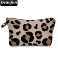 Deanfun-Sac à cosmétiques imprimé léopard trousse de maquillage étanche style personnalisé pour le