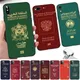 Coque de téléphone Passeport pour iPhone 13 8 7 6 6S Plus X 5S SE 2020 Poly 11 12 Pro XS