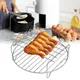 Friteuse à Air en acier inoxydable Grill rond à Double couche 4 ou 5 broches avec support de