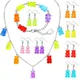 Collier et boucle d'oreille en forme de Mini ours pour femmes 7 couleurs breloque pendentifs