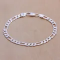 Stamped-Bracelet chaîne plaqué argent pour homme et femme beau cadeau de mariage bijoux fantaisie