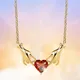 Collier pendentif coeur en cristal rouge exquis pour femme bijoux d'amour de personnalité cadeaux