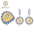 GEM'S BALLET – boucles d'oreilles en topaze suisse bleue bijoux en argent Sterling 925 fait à la