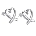 Boucles d'oreilles en forme de cœur pour femmes breloques fines en argent Sterling 925 à la mode