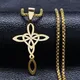 Collier pendentif en forme de cœur avec nœud celtique amulette païenne en acier inoxydable bijoux