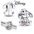 Porte-breloque en argent regardé 925 Disney pour femme Winnie l'ourson Bourriquet convient à la