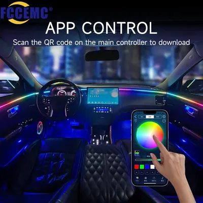 Symphony – lumière d'ambiance LED pour voiture 256 couleurs rvb contrôle du son par application