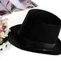 Chapeau en feutre noir pour homme et femme style rétro Jazz Halloween