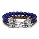 Bracelets à perles Dragon Animal pour hommes ensemble de Bracelets Viking Vintage Lapis Lazuli