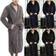 Robes de bain en flanelle épaisse pour hommes tenue de maison en molleton Super doux noir bleu