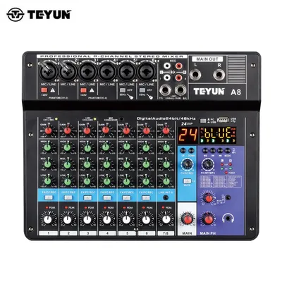 TEYUN – Console de mixage professionnelle Portable 8 6 4 canaux entrée d'ordinateur 48v numéro