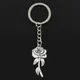 Porte-clés en forme de Rose pour hommes 42x19mm 30mm chaîne en métal couleur argent cadeau
