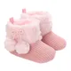 Chaussures chaudes d'hiver pour bébé bottes en coton antidérapantes de couleur unie pour enfants de
