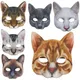 Masque de chat réaliste demi-visage d'Halloween costume de jeu de fête accessoires de fête