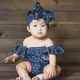 Ensemble 2 pièces en Denim bleu coton pour bébés filles tenue pour nouveau-né barboteuse body