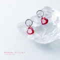 Modian – boucles d'oreilles pendantes pour femmes breloques cœurs rouges rubis minimaliste en