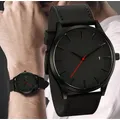 Montre à quartz avec bracelet en cuir pour homme montre-bracelet de sport militaire montres à