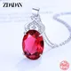 ZDADAN-Pendentif de la présidence en argent regardé 925 pour femme colliers rouges bijoux