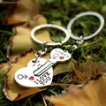 Nouveau 1 paire Couple I LOVE YOU lettre porte-clés coeur porte-clés amoureux argenté amour