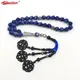 Bracelet Tasbih en forme de losange perles Lapis Lazuli pierre bleue chapelet musulman Misbaha