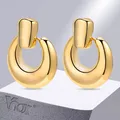 Vnox – boucles d'oreilles de déclaration pour femmes boucles d'oreilles rondes en métal plaqué or