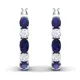 Huretailers-Boucles d'oreilles créoles pour femmes avec zircon cubique bleu et blanc tempérament