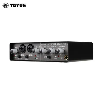 TEYUN – carte son Audio professionnelle Q-24 avec moniteur de guitare électrique enregistrement et