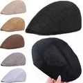 Bérets classiques vintage pour hommes et femmes casquettes gavroche en coton et lin chapeau de