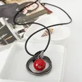 Pendentif boule de perles rouges et blanches pour femmes colliers longs de la présidence cadeau de