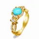 Szjinao – bague de luxe Turquoise en argent 925 pour femme plaqué or fleur cadeau