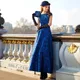 Robe Jacquard Longue pour Femme Vêtement Vintage Éducatif de Haute Qualité à la Mode Style
