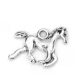 Pendentifs 3D en alliage à base de Zinc doreenpearl cheval Animal couleur argent 18mm (6/8 ") x