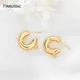 ChimDesign-Boucles d'Oreilles Classiques Plaquées Or pour Femme Crochet Simple en Forme de C