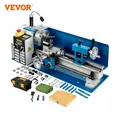 VEVOR Mini Tour à Métaux 180x350mm 550W Vitesse Variable 2250 tr/min avec 3 Mâchoires pour Travail