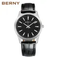 Berny-Montre d'affaires pour homme avec bracelet en cuir montre-bracelet à quartz montres de luxe