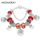 Pulseira – Bracelet à perles arbre de vie romantique arbre à fleurs rouge couple pour femme et
