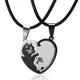 Collier pendentif animal en acier inoxydable pour couple colliers de la présidence noir et blanc