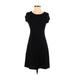 Old Navy Casual Dress - A-Line Scoop Neck Short sleeves: Black Print Dresses - Women's Size Small