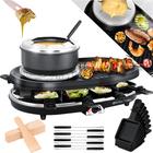 Kesser - 3in1 Raclette-Grill mit Naturgrillstein Grillplatte und Fondue Tischgrill für 8 Personen