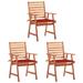 Global Pronex Outdoor Dining Chairs 3 pcs with Cushions Solid Acacia Wood