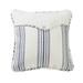 HiEnd Accents Prescott Striped Linen Weave Piped Edge Envelope Pillow, 18"x18"