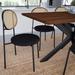 LeisureMod Euston Modern Dining Chair with Wicker Back and Velvet Seat