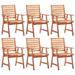 Global Pronex Outdoor Dining Chairs 6 pcs Solid Acacia Wood