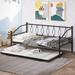 Twin Size Metal Daybed with Twin Size Adjustable Trundle