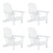 EXTRA PLATINUM Classic Outdoor Patio Folding Poly Adirondack Chairs (Set of 4) White