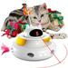 JIMUPARK Cat Toys 4-in-1 Laser Cat Toys Smart Interactive Electronic Kitten Toy cat Toys for Indoor Cats Cat Laser Toy Flying Feathers Track Balls Indoor Exercise Cat Kicker