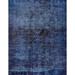 Ahgly Company Machine Washable Indoor Rectangle Abstract Silk Blue Area Rugs 4 x 6